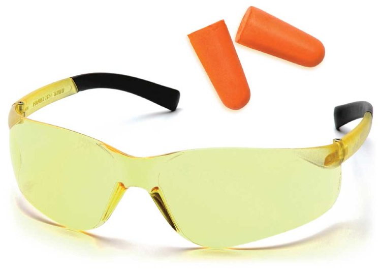 Беруши + очки Ztek (PMX) PYS2530SDP (31ДБ) желтые линзы 89% светопропускаемость