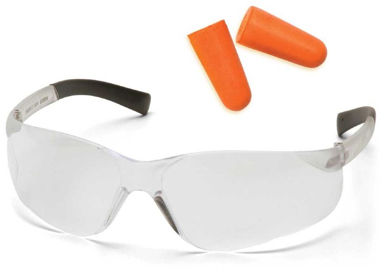 Беруши + очки Ztek (PMX) PYS2510SDP (31ДБ) прозрачные линзы 96% светопропускаемость