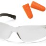 Профессиональные стрелковые очки + беруши Mini Ztek  (PMX) PYS2510SNDP (31ДБ) - противоосколочные защитные очки